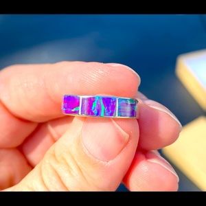 Sterling Silver Purple Opal Inlay Ring